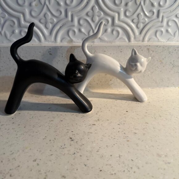 Statue Figurine Sculpture Home Decor, 2-Pack Cat Statue Set Gifts for Cat - Picture 9 of 11
